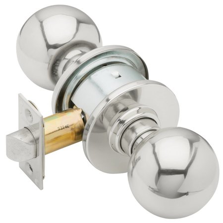 SCHLAGE Grade 2 Passage Cylindrical Lock, Orbit Knob, Non-Keyed, Bright Chrome Finish, Non-handed A10S ORB 625